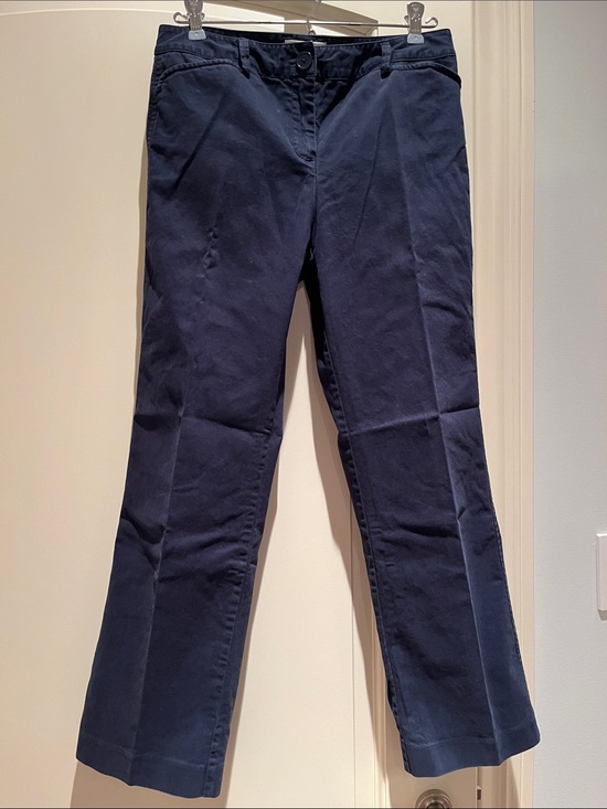 Talbots Pants - Vtg Talbots Navy Chino Stretch Pants Straight Leg Cotton Blend Size 4 Petite
